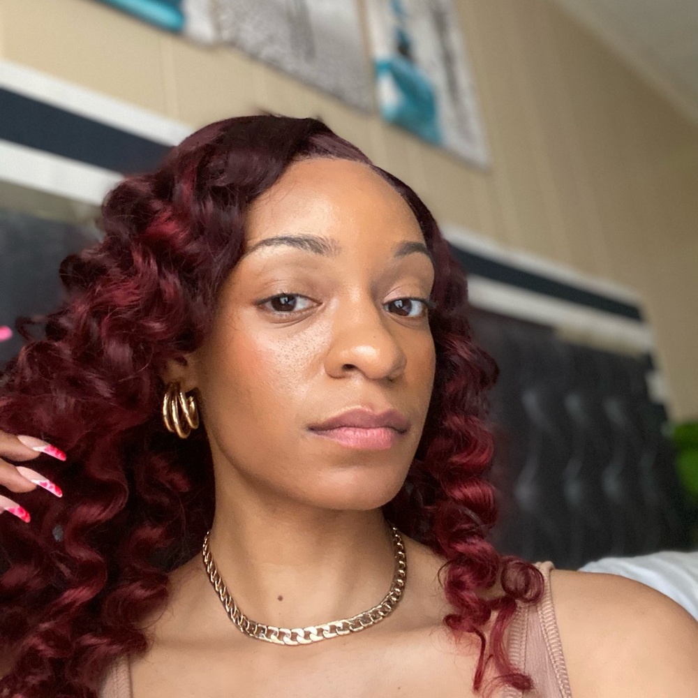 Burgundy ombré wig